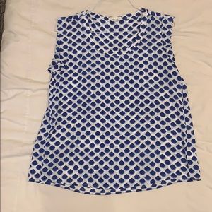 White and Blue patterned top